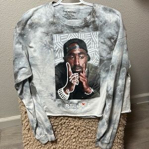 2Pac long sleeve crop top